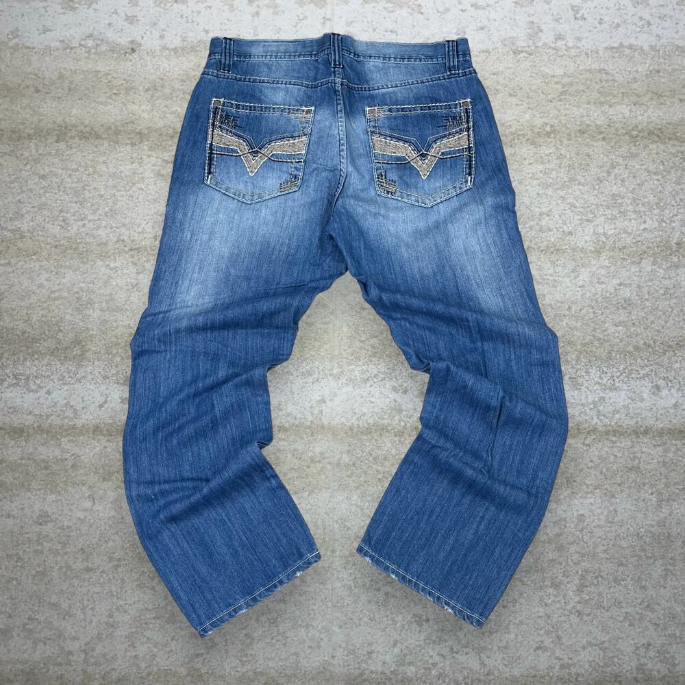 Vintage Y2K Skater Jeans 34x30 Slim Medium Wash Tokyo Five Denim Rap Style Art